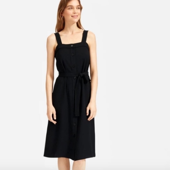 Everlane Dresses & Skirts - Everlane Black Button Down Apron Midi Dress
